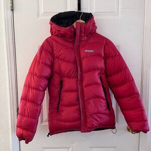 Bergans Of Norway Red Reversal Sastrugi Down Lady  Filled Winter Jacket Sz SM